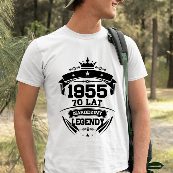 1955 Narodziny legendy 70 lat  - męska koszulka z nadrukiem