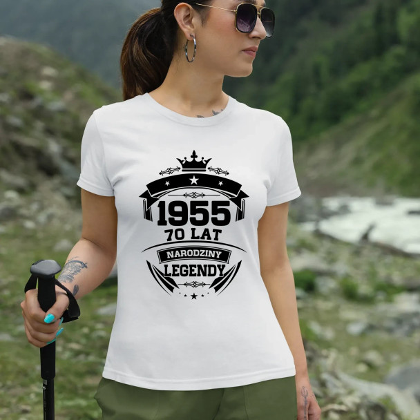 1955 Narodziny legendy 70 lat - damska koszulka z nadrukiem