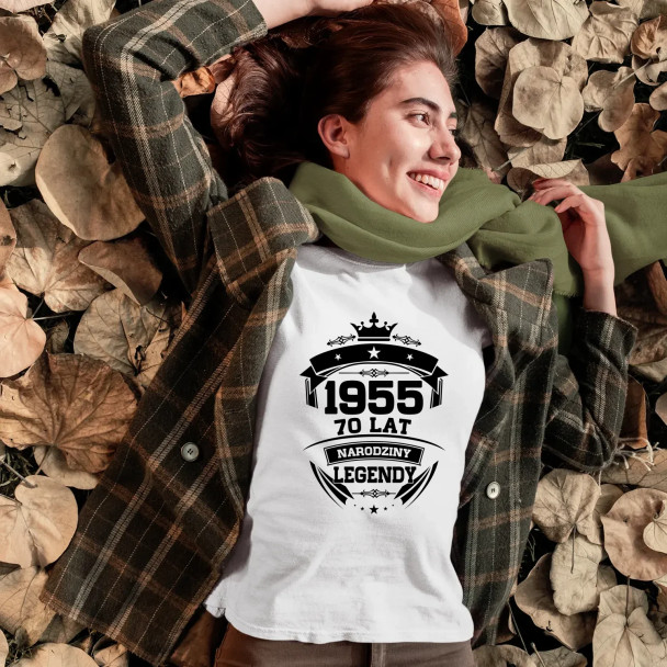 1955 Narodziny legendy 70 lat - damska koszulka z nadrukiem