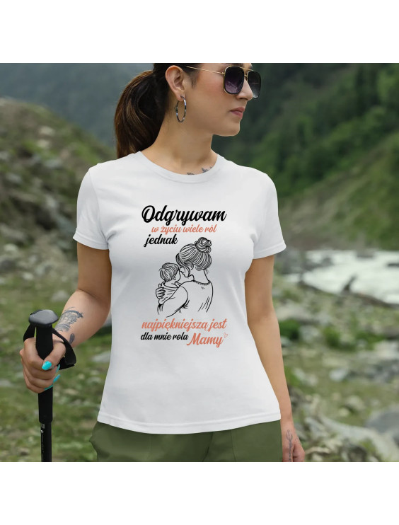 Odgrywam w życiu wiele ról - damska koszulka z nadrukiem
