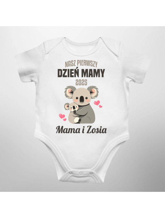 Nasz pierwszy dzień mamy v2 - body dziecięce z nadrukiem - produkt personalizowany