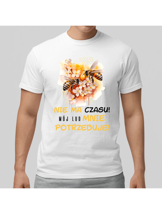 nie ma czasu! mój lud mnie potrzebuje!  - męska koszulka z nadrukiem
