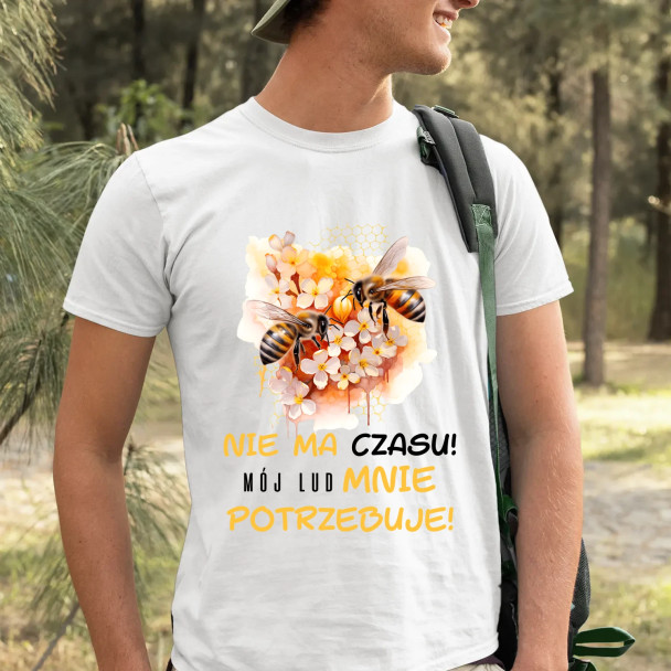 nie ma czasu! mój lud mnie potrzebuje!  - męska koszulka z nadrukiem