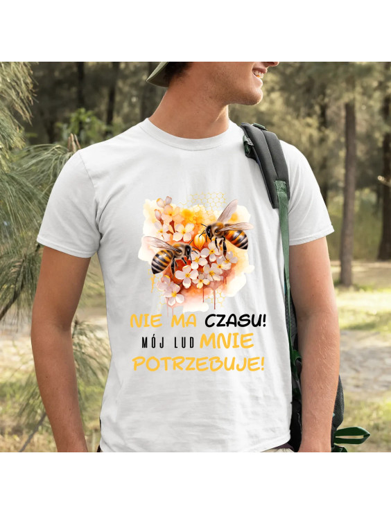 nie ma czasu! mój lud mnie potrzebuje!  - męska koszulka z nadrukiem