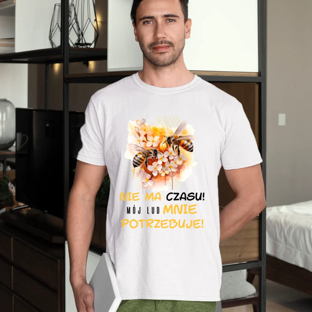 nie ma czasu! mój lud mnie potrzebuje!  - męska koszulka z nadrukiem