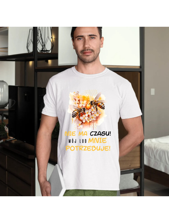 nie ma czasu! mój lud mnie potrzebuje!  - męska koszulka z nadrukiem