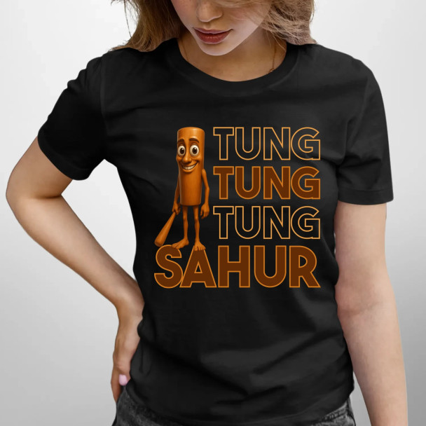Tung tung tung sahur - włoski brainrot - damska koszulka z nadrukiem