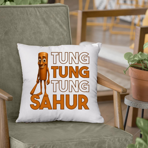 Tung tung tung sahur - włoski brainrot - poduszka z nadrukiem