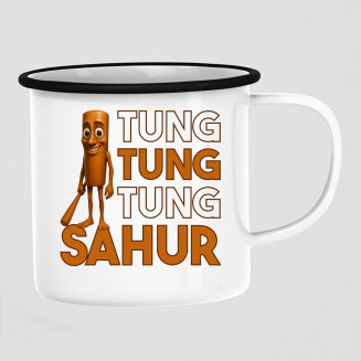 Tung tung tung sahur - włoski brainrot - kubek emaliowany z nadrukiem