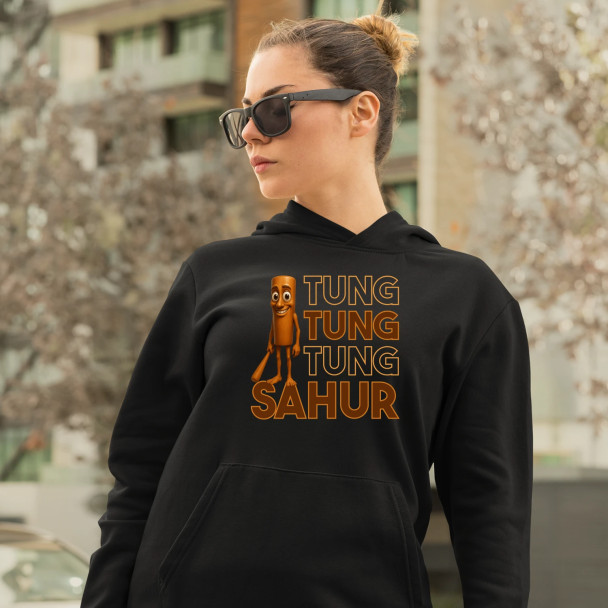Tung tung tung sahur - włoski brainrot - damska bluza z nadrukiem