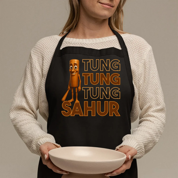 Tung tung tung sahur - włoski brainrot - fartuch z nadrukiem