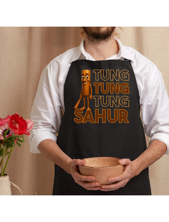 Tung tung tung sahur - włoski brainrot - fartuch z nadrukiem