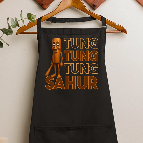 Tung tung tung sahur - włoski brainrot - fartuch z nadrukiem