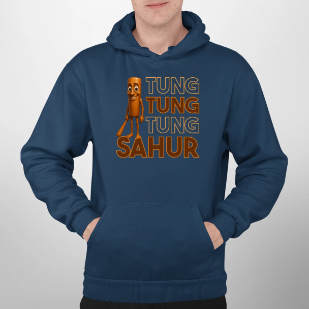 Tung tung tung sahur - włoski brainrot - męska bluza z nadrukiem