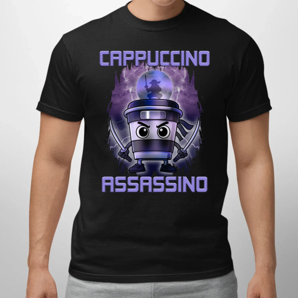Cappuccino Assassino - Italian Brainrot  - męska koszulka z nadrukiem