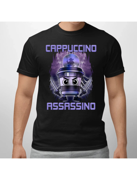 Cappuccino Assassino - Italian Brainrot  - męska koszulka z nadrukiem