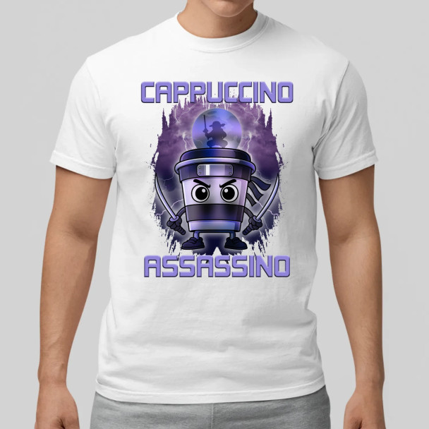 Cappuccino Assassino - Italian Brainrot  - męska koszulka z nadrukiem