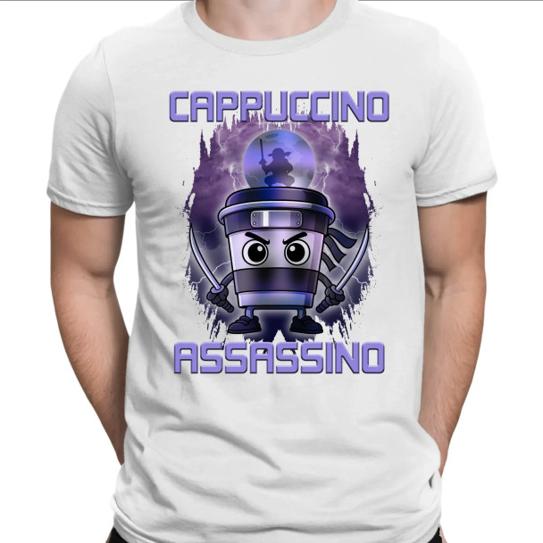 Cappuccino Assassino - Italian Brainrot  - męska koszulka z nadrukiem