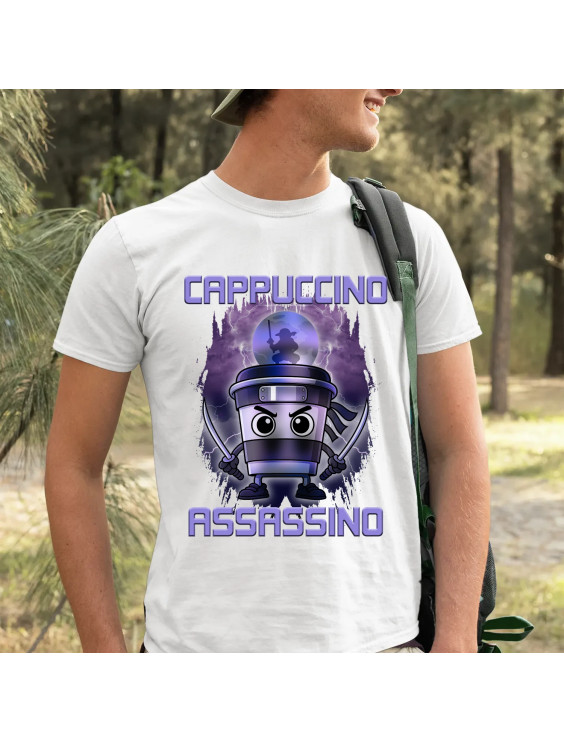 Cappuccino Assassino - Italian Brainrot  - męska koszulka z nadrukiem