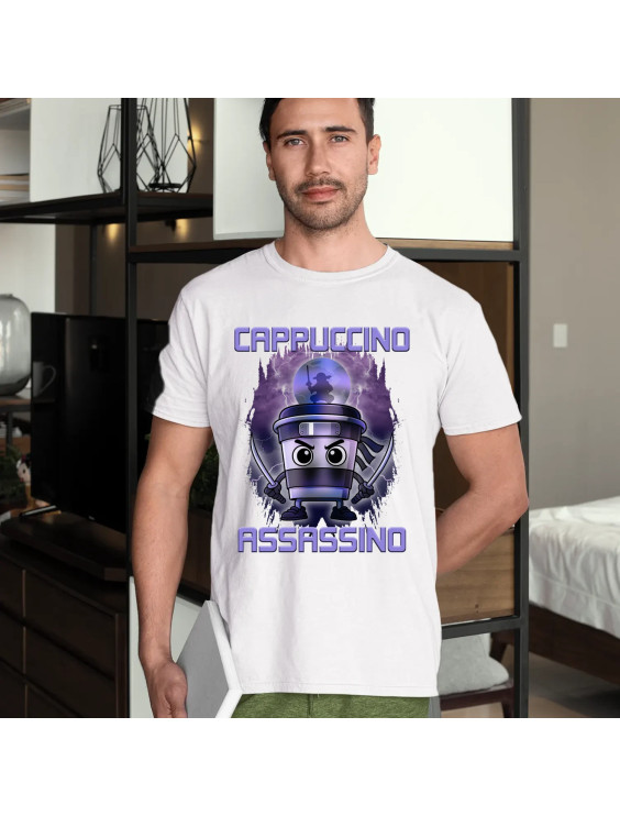 Cappuccino Assassino - Italian Brainrot  - męska koszulka z nadrukiem