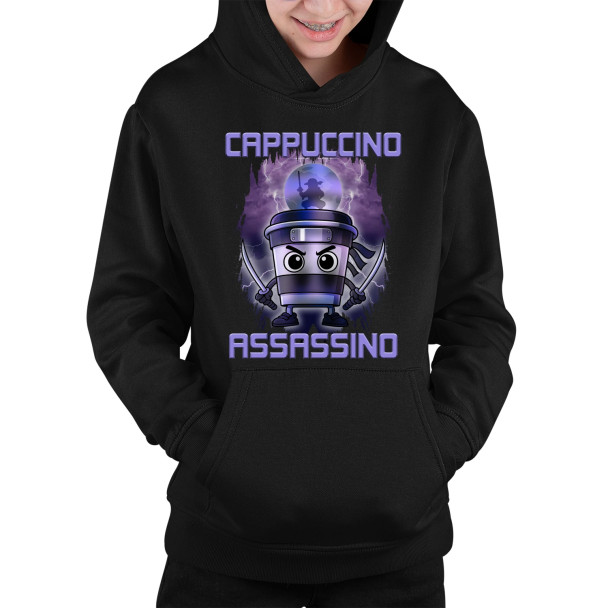 Cappuccino Assassino - Italian Brainrot - dziecięca bluza z nadrukiem