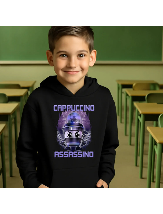 Cappuccino Assassino - Italian Brainrot - dziecięca bluza z nadrukiem