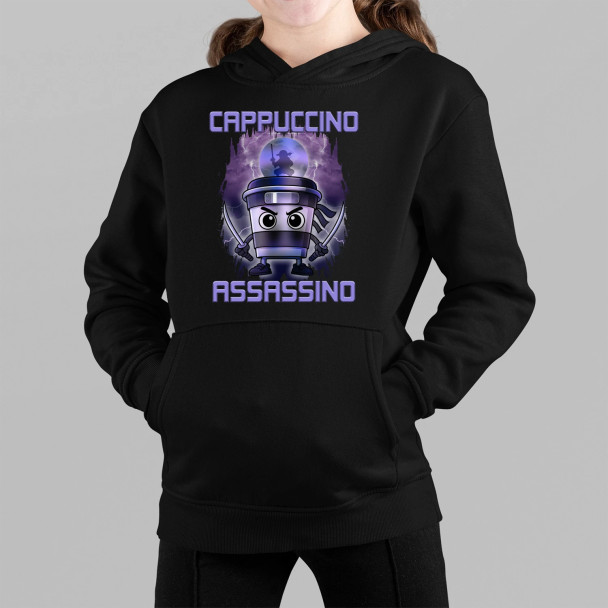 Cappuccino Assassino - Italian Brainrot - dziecięca bluza z nadrukiem