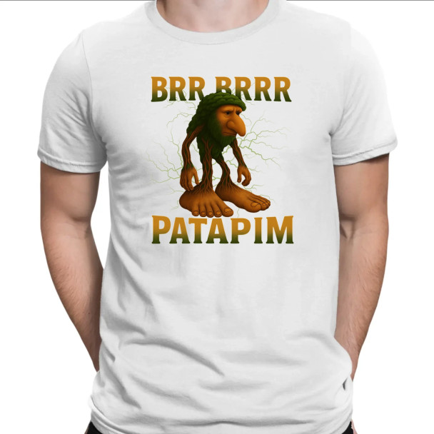 Brr brr patapim - Italian Brainrot  - męska koszulka z nadrukiem