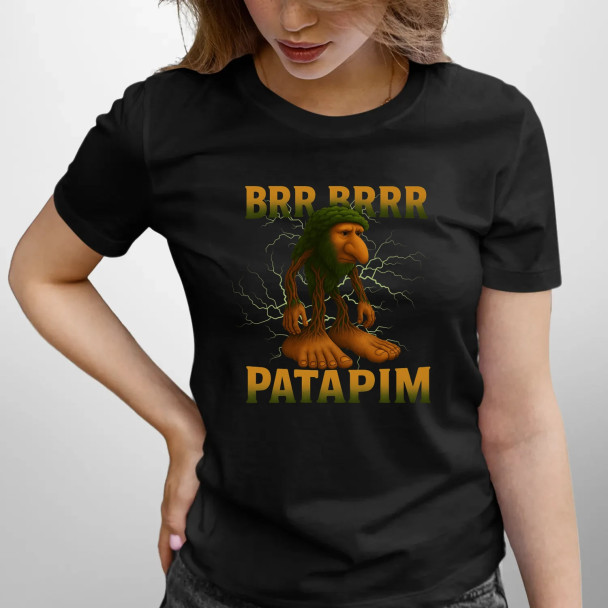 Brr brr patapim - Italian Brainrot - damska koszulka z nadrukiem