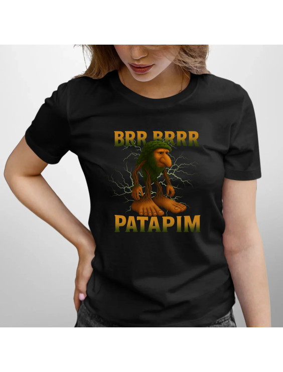 Brr brr patapim - Italian Brainrot - damska koszulka z nadrukiem