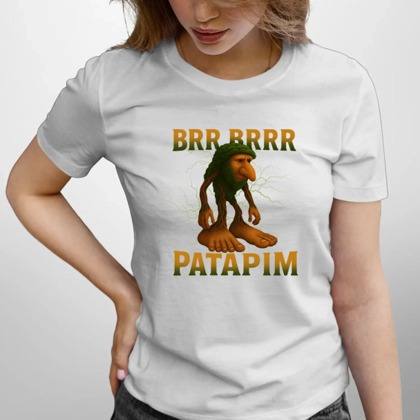 Brr brr patapim - Italian Brainrot - damska koszulka z nadrukiem