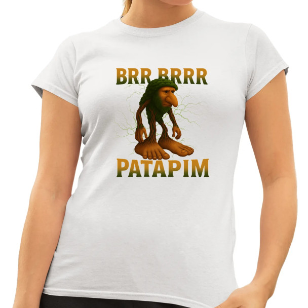 Brr brr patapim - Italian Brainrot - damska koszulka z nadrukiem