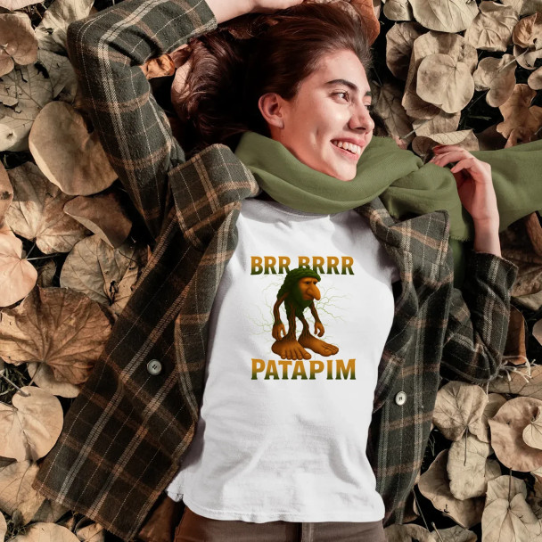 Brr brr patapim - Italian Brainrot - damska koszulka z nadrukiem