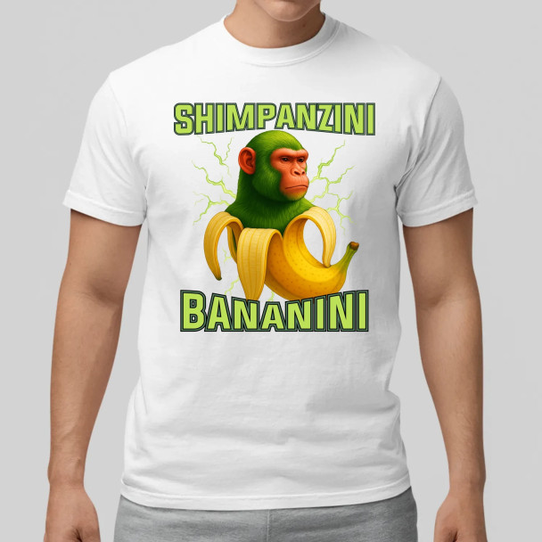 Shimpanzini bananini - Italian Brainrot  - męska koszulka z nadrukiem