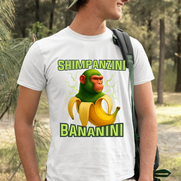 Shimpanzini bananini - Italian Brainrot  - męska koszulka z nadrukiem