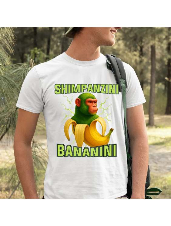 Shimpanzini bananini - Italian Brainrot  - męska koszulka z nadrukiem