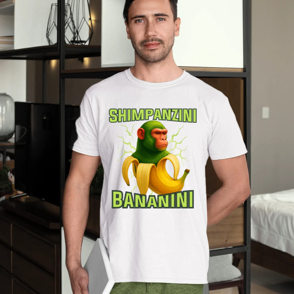 Shimpanzini bananini - Italian Brainrot  - męska koszulka z nadrukiem