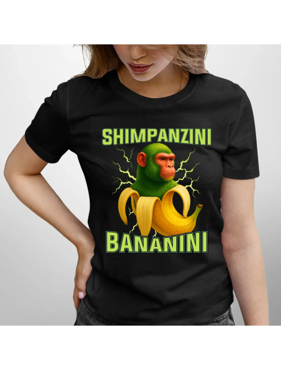Shimpanzini bananini - Italian Brainrot - damska koszulka z nadrukiem