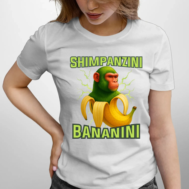 Shimpanzini bananini - Italian Brainrot - damska koszulka z nadrukiem