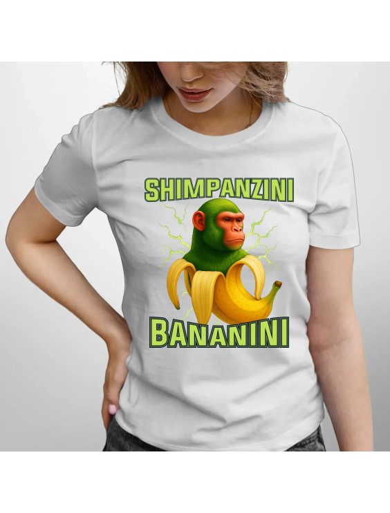 Shimpanzini bananini - Italian Brainrot - damska koszulka z nadrukiem
