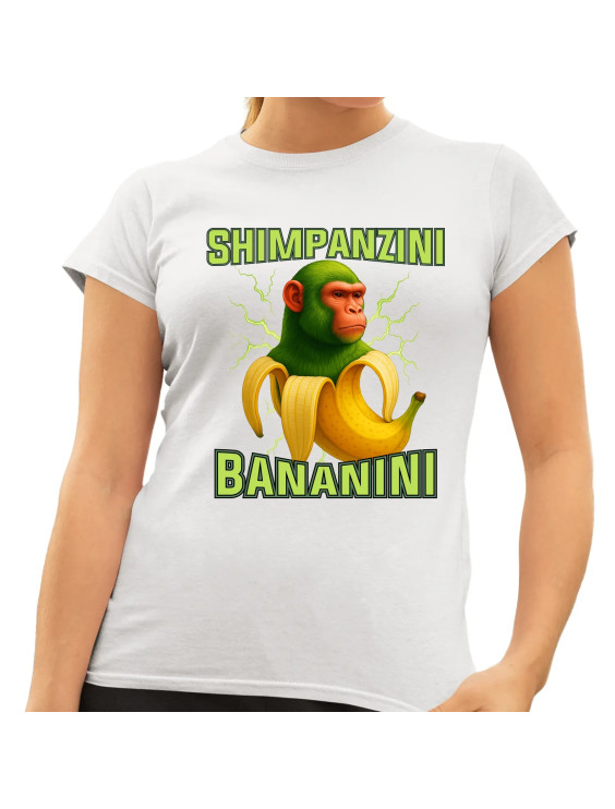 Shimpanzini bananini - Italian Brainrot - damska koszulka z nadrukiem