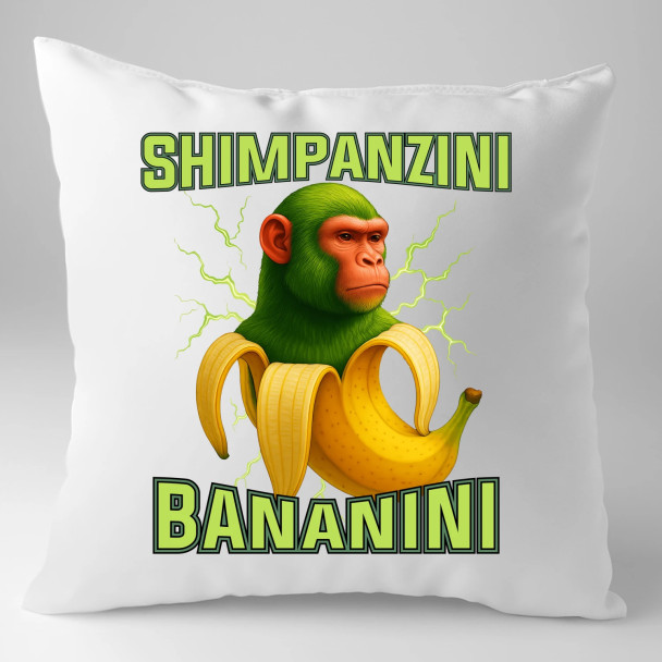 Shimpanzini bananini - Italian Brainrot - poduszka z nadrukiem