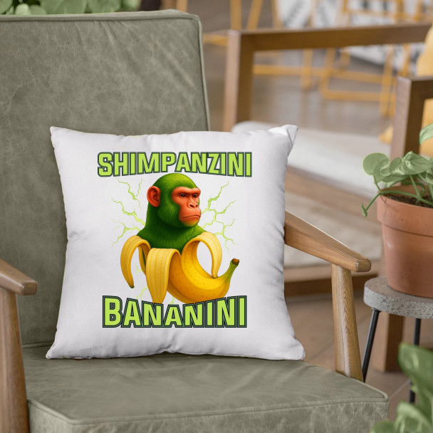 Shimpanzini bananini - Italian Brainrot - poduszka z nadrukiem
