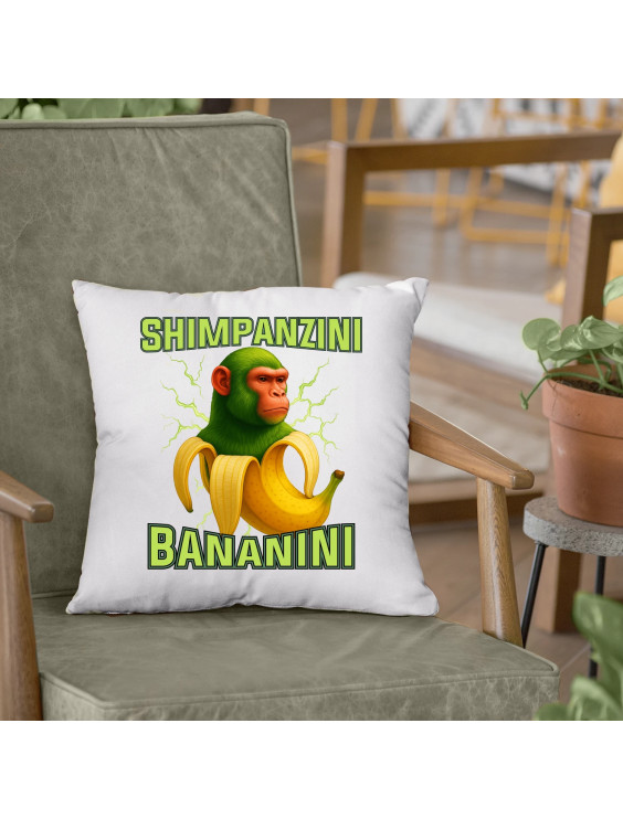 Shimpanzini bananini - Italian Brainrot - poduszka z nadrukiem