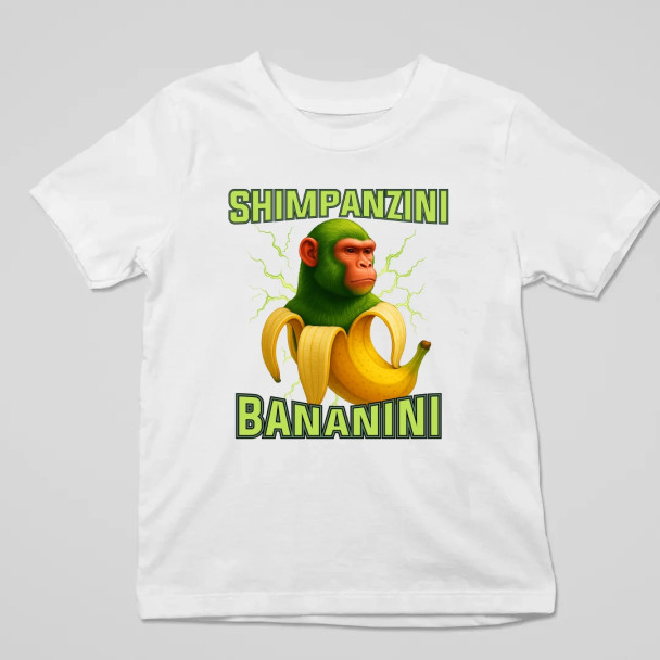Shimpanzini bananini - Italian Brainrot - dziecięca koszulka z nadrukiem
