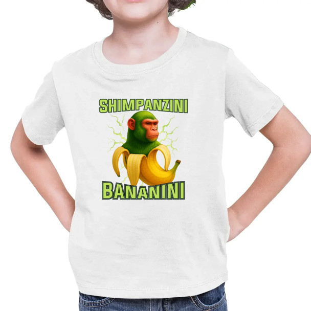 Shimpanzini bananini - Italian Brainrot - dziecięca koszulka z nadrukiem