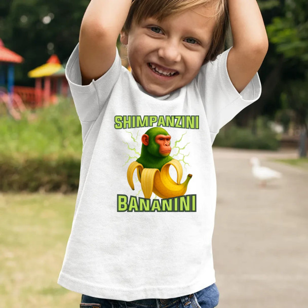 Shimpanzini bananini - Italian Brainrot - dziecięca koszulka z nadrukiem