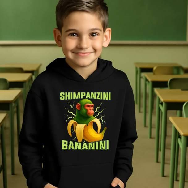 Shimpanzini bananini - Italian Brainrot - dziecięca bluza z nadrukiem