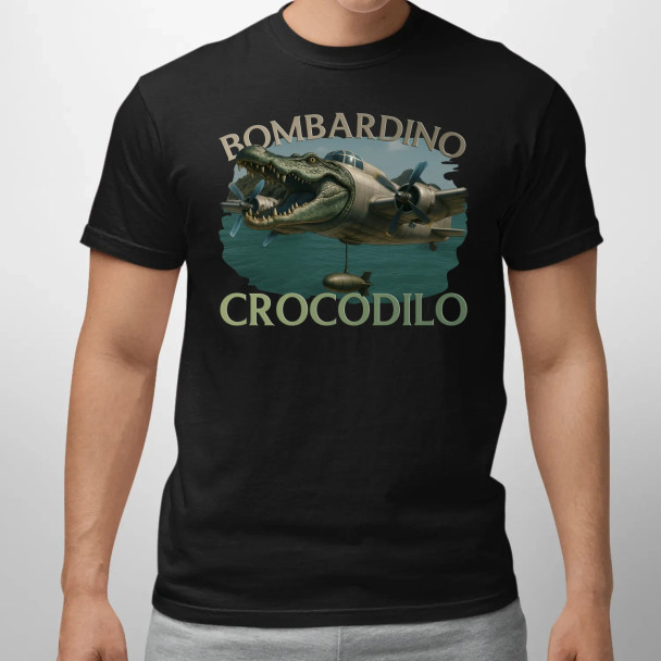Bombardino Crocodilo - Italian Brainrot  - męska koszulka z nadrukiem