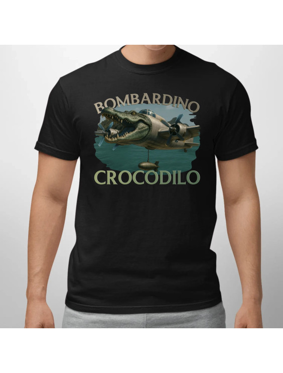 Bombardino Crocodilo - Italian Brainrot  - męska koszulka z nadrukiem